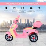 Elmotorcykel för Barn Elbil Trehjuling Barnfordon 6 V Säker och Rolig Leksak Metall och PP Rosa Gul 108 X 51 X 75 Cm