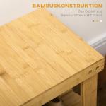 Skobänk Garderobsbänk Natur av Bambu för Hall och Entré med 3 Nivåer Skoställ för 6 Par Skor Praktisk Förvaringslösning 70 x 28 x 45 cm