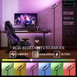 Golvlampa RGB Dimbar Svart Metall för Stämningsljus Roterbar med Fjärrkontroll Flerfärgad Belysning Modern