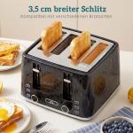 Frukostset Vattenkokare och Brödrost Svart Rostfritt Stål för Kök Snabbkokning och 4 Skivor Brödrost med Kalkfilter 1,7 Liter 2200W