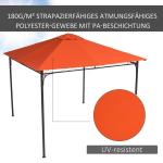 Ersättningstak Paviljong Solskyddsöverdrag Polyester 2,98 X 2,95 M för Trädgårdspaviljong Orange