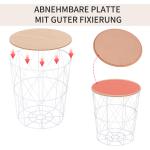Soffbord 2-Pack Naturvita Sidobord MDF och Metall Moderna Vardagsrumsmöbler Ø40 X H45 Cm