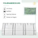 Växthus Stabil Vit Stål för Balkong och Trädgård med Tre Rullfönster och Gitterfolie för Optimal Odling av Växter och Blommor 270x90x90cm