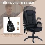 Kontorsstol med Massage- och Värmefunktion, Ergonomisk, Höj- och Sänkbar, Svart