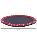 Hundpool Plaskdamm Röd av PVC för Hundar Vattenmatta och Badpool Halkfri för Trädgård och Camping Ø 150 cm