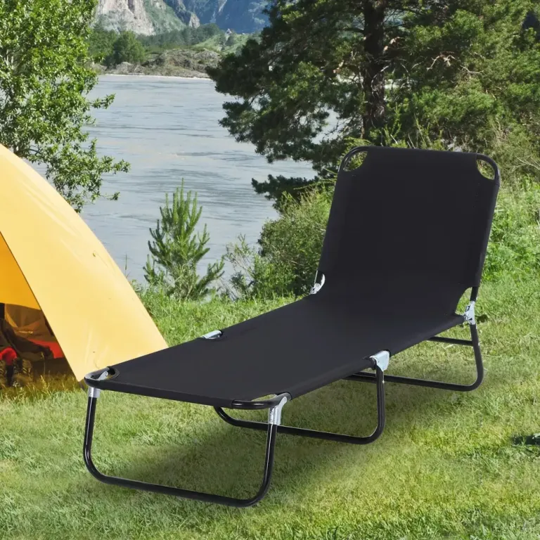 Solsäng med 5 Lägen Snabbtorkande 190 X 56 cm, Svart