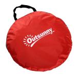 Strandskydd Pop Up-Tält Automatiskt Polyester för Strand och Camping Rött 200 X 150 X 119 Cm