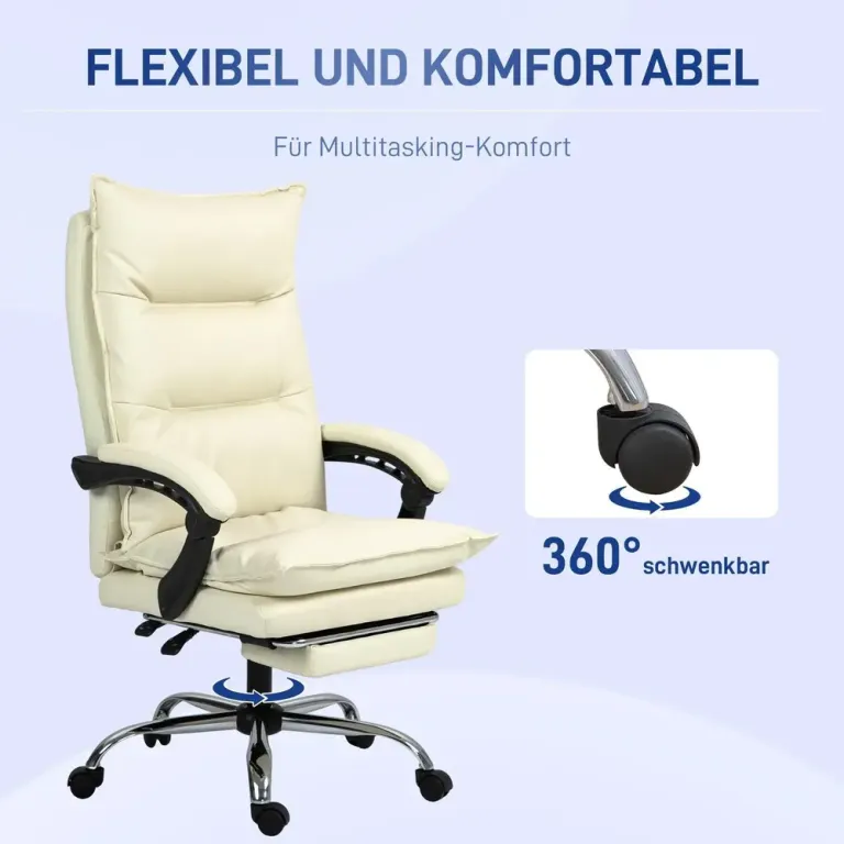 Kontorsstol Beige av Konstläder och Metall