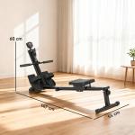 Roddmaskin och Roddmaskin för Hemmet med LCD-monitor och Sittkudde Hållbar och Stabil Svart Stål upp till 150 kg för Motion och Träning