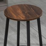 Köksbarstolar Barstolar Set om 2 Brun av Metall och Trä för Matsal Industriell Design med Fotstöd Lastkapacitet upp till 120 kg 42 x 42 x 65 cm