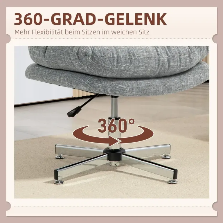 Kontorsstol Grå av Linnelook och Metall