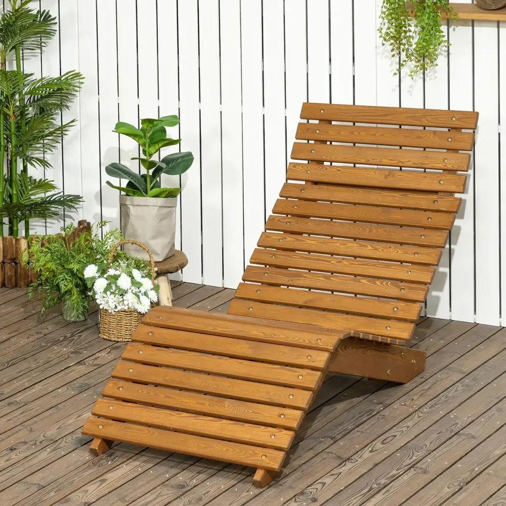 Solsäng i Massiv Teak Trädgårdssäng 66 x 170 x 77 Cm