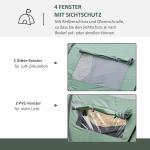 Stort Kupoltält för Camping, Rymligt Familjetält för 4-5 Personer med Myggnät, Vattentät Design för Utomhusäventyr, Mörkgrön/Grå, 2635 x 220 x 123 cm