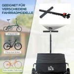 Cykelsläp, Avtagbar Korg, Universalfäste, upp till 40 kg, Stål, Svart, 144 x 59 x 80 cm