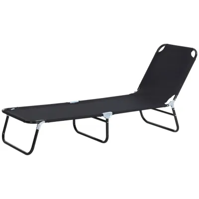 Solsäng med 5 Lägen Snabbtorkande 190 X 56 cm, Svart
