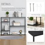Bokhylla i Metall med 5 Hyllplan, Stilren Förvaringshylla för Kök och Vardagsrum, Robust Konstruktion, Svart, 120 x 35 x 87,5 cm
