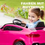 Elbil för Barn 12V med Fjärrkontroll, LED-lampor, Musik och 3 Hastigheter, 3-6 År, Rosa