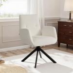 Fåtölj Snurrbar Elegant Gräddvit Tyg för Sovrum och Lounge Modern Design med Vadderad Sits Stabil 120 kg