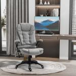 Kontorsstol Massagestol Grå av Tyg och Metall för Kontor Ergonomisk och Höjdjusterbar med Värmefunktion 68 x 72 x 110-120 cm