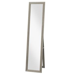 Stående Spegel Helfigursspegel Grå av Aluminium och Glas för Sovrum Fristående med Stativ Dressingspegel Garderobsspegel