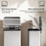 Pedalhink med Mjukstängning Silver Metall för Kök och Kontor Rymlig Soptunna med Urtagbar Innerhink Hygienisk Avfallshantering Modern Design 20 l