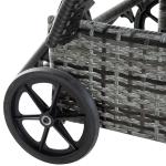 Solstol Trädgårdsmöbler Set 3 Delar Polyrattan och Metall Bekväm Loungemöbel Grå