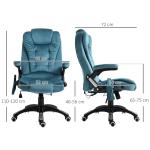 Gamingstol med Massage och Värme, Ergonomisk Kontorsstol i Blått Konstläder, Bekväm Spelstol med Hög Rygg, Blå, 68 x 72 x 110-120 cm, 120 kg