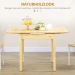 Utbyggbart Fällbord Matbord Natur av Trä för 2-4 Personer Perfekt för Kök och Små Utrymmen Praktisk Design 120 x 80 x 75 cm