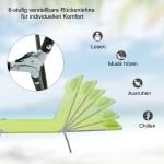 Solstol Trädgårdsstol Relaxstol Blandade Färger Textil för Trädgård och Balkong Hopfällbar Badstol 2-Bensmodell