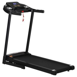 Hopfällbart Löpband, Elektriskt 500 W, 1–12 km/h, LED-display, Mugghållare och Mobiltelefonstöd, för Hemgym, Svart, 134 x 60 x 118 cm