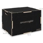 Jump Box Plyo Box Svart av Trä för Fitness och Hemmaträning 3-i-1 Plyometrisk Plattform med Handtag
