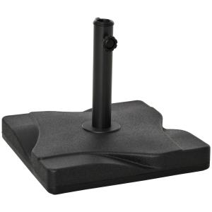 Fyrkantig Parasollfot i Cement, Stabilt Paraplystativ för Trädgårdsparasoll, Passar Stångdiameter 30-38 mm, Grå, 41,5 x 41,5 cm, 20 kg