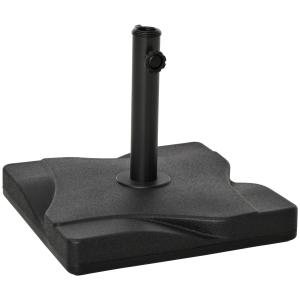 Fyrkantig Parasollfot i Cement, Stabilt Paraplystativ för Trädgårdsparasoll, Passar Stångdiameter 30-38 mm, Grå, 41,5 x 41,5 cm, 20 kg