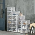 Skolådor Förvaringslådor Set med 18 Lådor Transparent av Plast för Hall och Garderob Stapelbara Skoförvaringslådor 25 x 35 x 19 cm