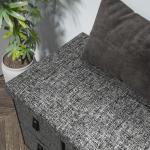 Skobänk Garderobsbänk med 6 Lådor Mörkgrå av Linnelook ve Tyg för Hall ve Entré Skokista för 6 Par Skor 76,5 x 38 x 38 cm