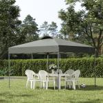 Lusthus Paviljong Pop-Up Partytält Mörkgrå av Polyester och Metall för Trädgård och Camping Vintertätt Tält med Väska 3 x 3 m