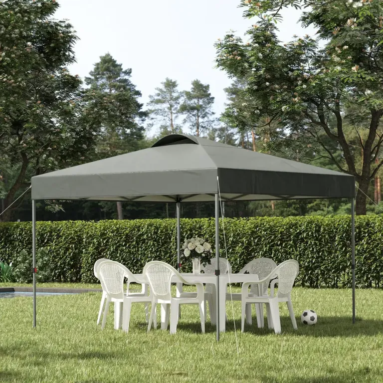 Trädgårdspaviljong Pop-up Partytält Mörkgrå 3 x 3 m
