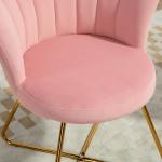 Stoppad Accentstol med Lotus-design Ryggstöd och Metallben, Rosa