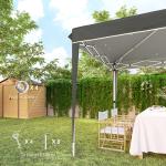 Lusthus Paviljong Pop-Up Partytält Mörkgrå av Polyester och Metall för Trädgård och Camping Vattentåligt Gazebo med UV-Skydd 3 x 3 m
