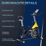 Motionscykel med Remdrift, Justerbar Cykeltränare med LCD-Display, Effektiv Träningsmaskin i Stål för Hemmafitness, Svart, 50 x 100 x 101-113 cm