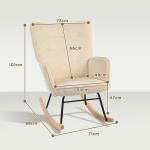 Gungstol Relaxstol Beige av Manchesterlook och Trä för Sovrum Bekväm Fåtölj med Medar