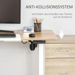 Elektriskt Höj- och Sänkbart Skrivbord, Ergonomiskt Ståbord med Motor, Justerbar Arbetsstation för Hemmakontor, Natur/Vit, 140 x 70 x 72-116 cm