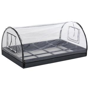 Kallbänk för Odling, Drivhus med 12 Fack och Öppningsbara Fönster, Skyddar Småplantor och Örter, Transparent, 120 x 79 x 53 cm