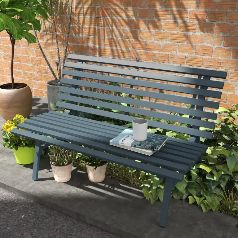 Trädgårdsbänk 2-Sits Blå 123 x 67 x 79 cm