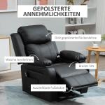 Elektrisk Vilstol med Ståhjälp Svart av Konstläder för Vardagsrum Fällbar TV-Fåtölj med Fjärrkontroll Bekvämt Sittande