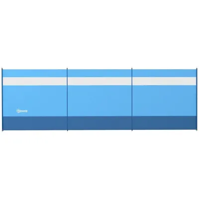 Vindskydd Campingskyddsskärm med Fönster Blå 440 x 140 cm