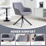 Matsalsstol Stoppad Stol med Armstöd Stålgrå av Sammetslook ve Metall för Kök ve Vardagsrum Köksstol i Retrodesign 58 x 60,5 x 79 cm