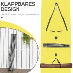 Hängmattestativ och Klädställning 2-i-1, Hopfällbar Ram för Hängmatta, Praktisk Design för Trädgård och Hem, 290 x 92 x 88 cm