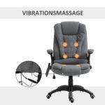 Ergonomisk Chefsstol med Massagefunktion Bekväm Kontorsstol Hög Rygg Avslappnande Massage Grå 67 X 74 X 116-126 Cm