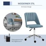 Snurrstol i Blå Sammet, Justerbar Kontorsstol för Vardagsrum, Elegant Skrivbordsstol med Ergonomisk Design, Blå